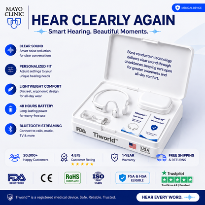 🔥 Final 2 Hours : Only Limited Stock Left🏆 Bone Conduction Smart Hearing Headphones （Mayo Clinic Recommended）