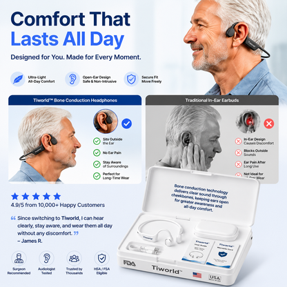 🔥 Final 2 Hours : Only Limited Stock Left🏆 Bone Conduction Smart Hearing Headphones （Mayo Clinic Recommended）