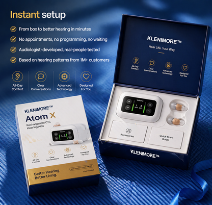 🔥 Today Only! 👂 KLENIMORE™ Atom X Smart Hearing Aids — Hear Clearly, Feel Confident Again 💖🔊