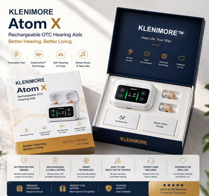 🔥 Today Only! 👂 KLENIMORE™ Atom X Smart Hearing Aids — Hear Clearly, Feel Confident Again 💖🔊