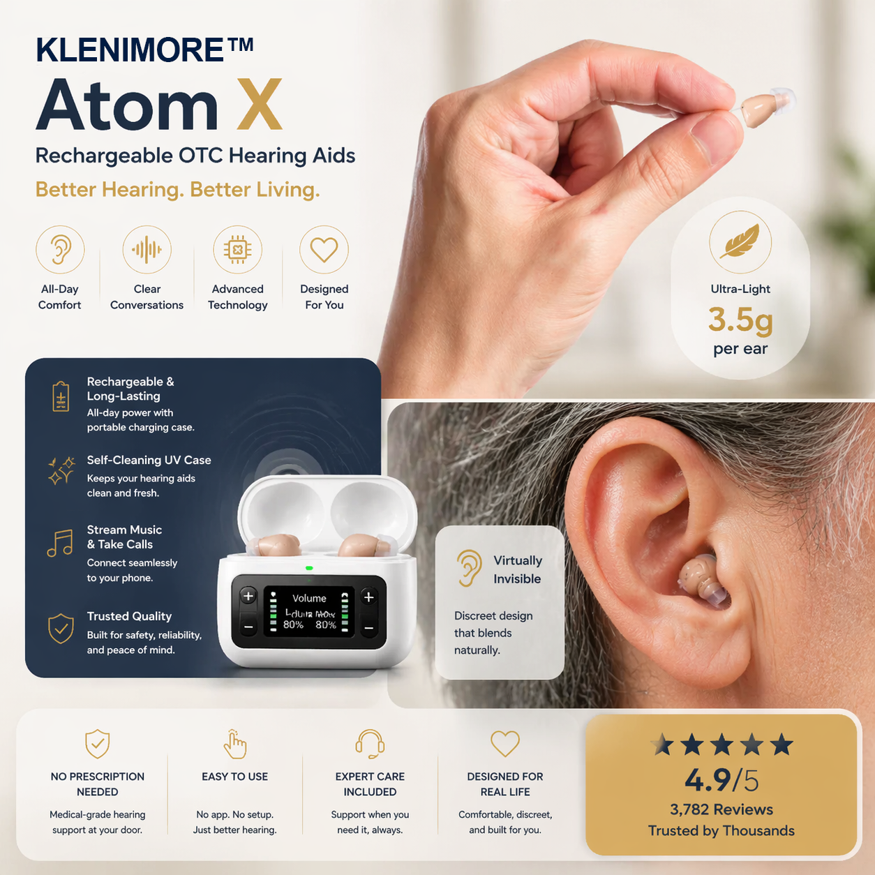 🔥 Today Only! 👂 KLENIMORE™ Atom X Smart Hearing Aids — Hear Clearly, Feel Confident Again 💖🔊