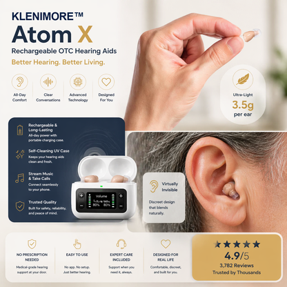 🔥 Today Only! 👂 KLENIMORE™ Atom X Smart Hearing Aids — Hear Clearly, Feel Confident Again 💖🔊